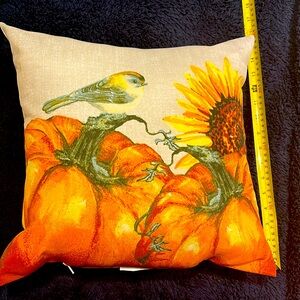 2 outdoor sunflower pumpkins pillows